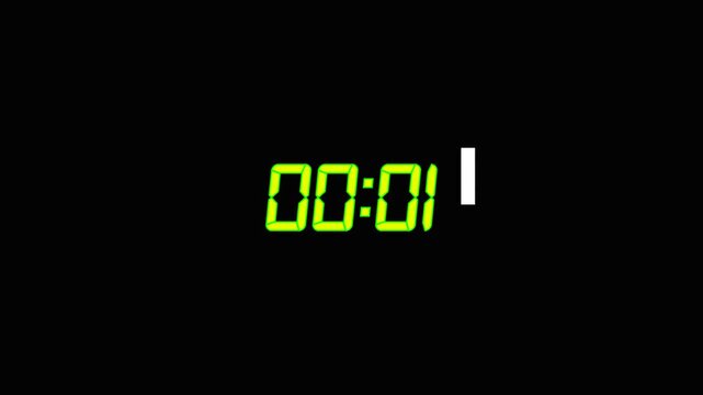 10 to 0 second countdown timer on black background, 10 seconds simple countdown timer, countdown timer 10 sec animation.