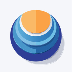 Stylized circular layers evoking depth and transition from warmth to coolness design