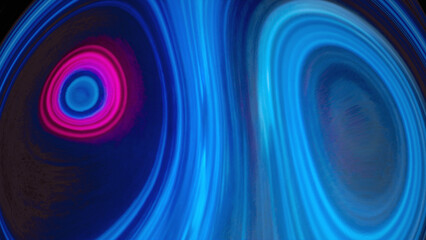Abstract neon blue and magenta swirling light trails dark background futuristic art