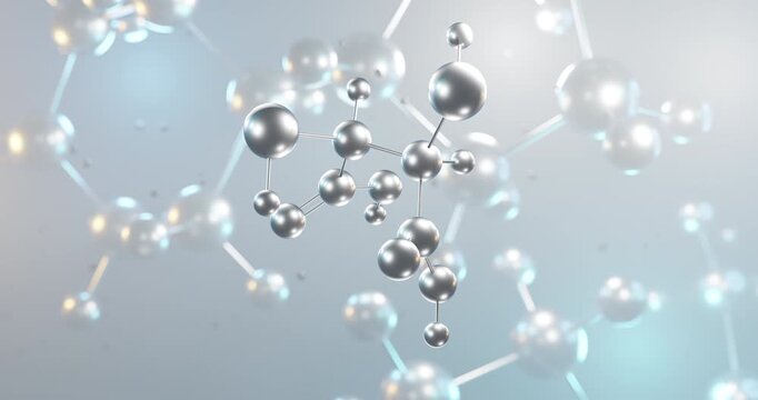 Succimer rotating 3d molecule, molecular structure of antidote agent seamless video
