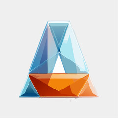 Geometric prism arrangement in gradient hues creating an innovative modern effect