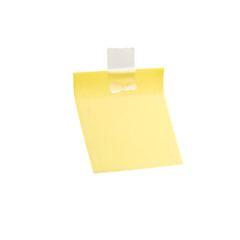 Yellow sticky note isolated on transparent background, perfect for your message