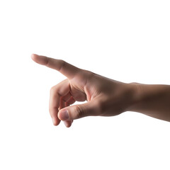 Hand pointing isolated on transparent background, concept of direction and choice