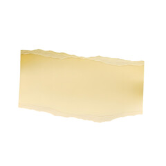 Torn piece of yellow paper isolated on transparent background for design use