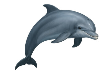 Fototapeta premium Bottlenose dolphin jumping, showing marine animal intelligence and freedom on transparent background