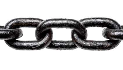 No black iron chain on a Transparent background PNG
