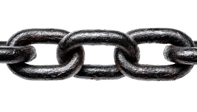 No black iron chain on a Transparent background PNG