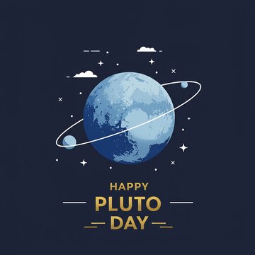 Happy Pluto Day Celebration in Space.