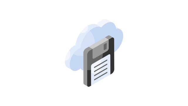 Premium vector of cloud storage isometric style, editable animated icon