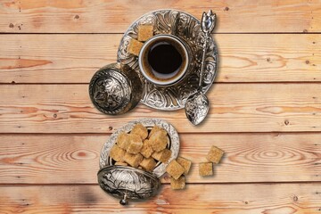 Islam ramadan coffee accessories with dates