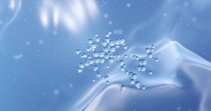 Glycogen rotating molecular structure, 3d model of metabolite
