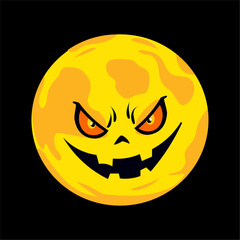 Spooky Halloween Moon Face
