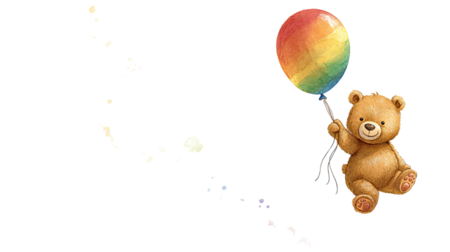 🎈 A teddy bear with balloons is a cartoon vector illustration perfect for a child's birthday party celebration or a baby shower gift card - Powered by Adobe