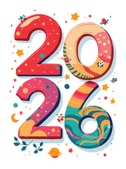 Colorful 2026 Happy New Year Celebration Design