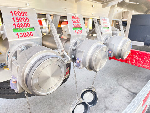 Valves and control panels for oil tanker trucks in the petroleum industry