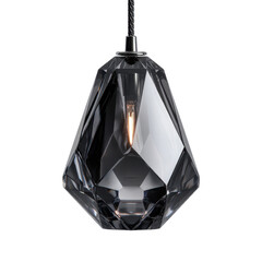 Sleek black crystal pendant png jewelry png necklace png gemstone png minimalist png fashion png accessory png modern png shiny png elegant png transparent background image