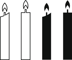 Candle icon set. Relaxation Interface Symbols
