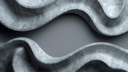 Textured gray wave forms with a subtle, minimalist design create an elegant and modern abstract background that is smooth and calming.