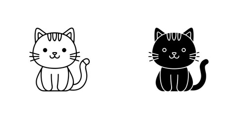 Cute cartoon cat icon