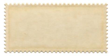 Blank vintage postage stamp with serrated edges and aged paper texture