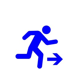 右方向へ走る人のピクトグラム（青）