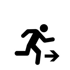 右方向へ走る人のピクトグラム（黒）