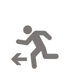 左方向へ走る人のピクトグラム（グレー）