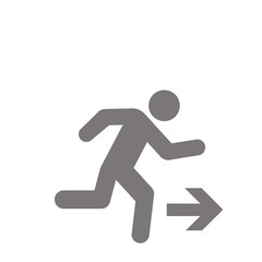 右方向へ走る人のピクトグラム（グレー）