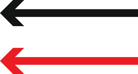 Fototapeta premium red pointing left arrow. Direction arrows symbol. directional arrows sign. leftward Red Arrow