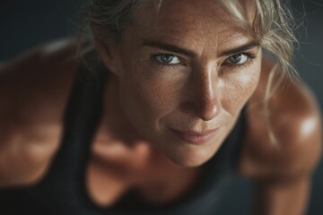 Mature Woman Fitness Lifestyle, Empowered Senior, Healthy Aging Close-Up