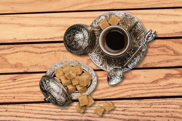 Islam ramadan coffee accessories with dates