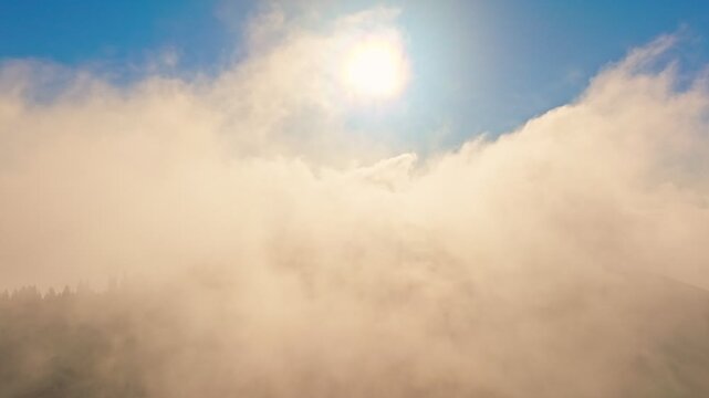 Breathtaking Sunlight Beautifully Breaking Through the Clouds Up Above