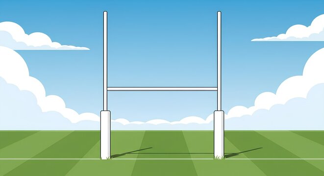 A rugby field illustration features bright green grass with distinct field stripes.