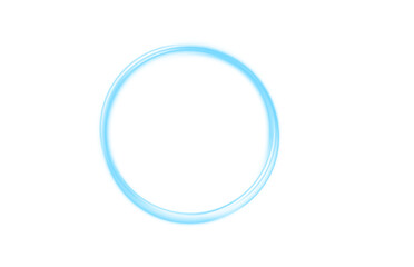 Shining blue circle forms abstract glowing frame. Smooth energy radiates calm futuristic tone. PNG design perfect for decorative or motion themes.