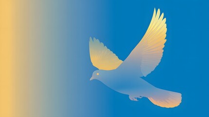 Obraz premium soft blue and gold peace dove gradient design