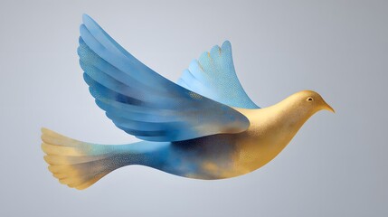 Obraz premium soft blue and gold peace dove gradient design