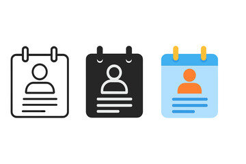 Minimalist Schedule Icons. Minimalist schedule panel icon: three identical conference schedule icons in a row, first in line style