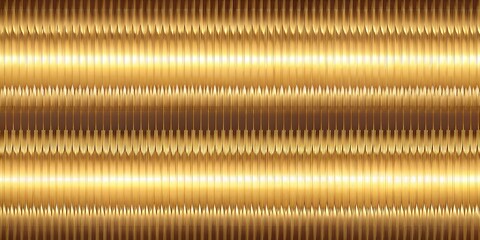 Abstract golden sound wave pattern with vertical lines and light reflections