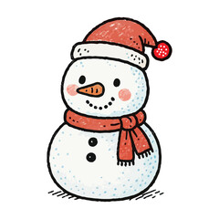 Cute doodle colored snowman