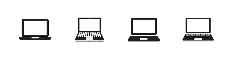 Laptop icon silhouette,  simple laptop silhouette black vector, laptop flat icon, Vector illustration EPS 10.