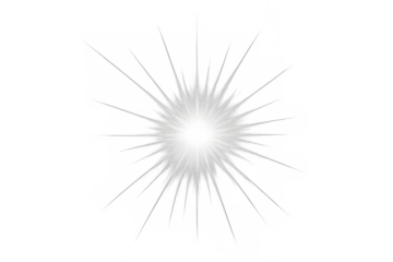 Bright light lens flare with radiating beams and starburst effect on transparent background glowing abstract