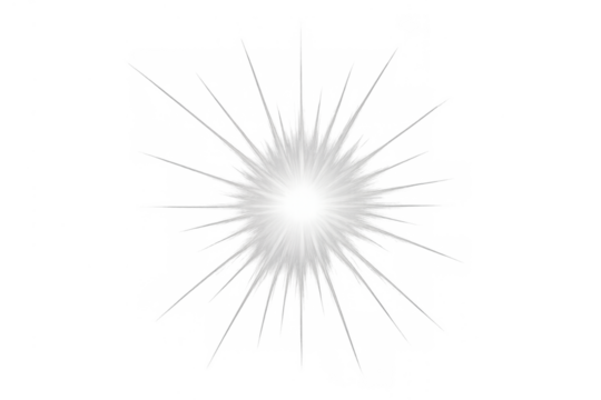 Bright light lens flare with radiating beams and starburst effect on transparent background glowing abstract