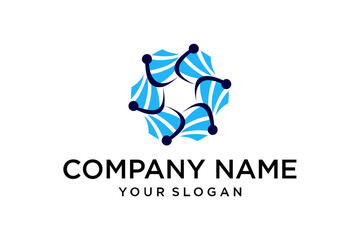 Abstract Circular Network Connection Technology Logo Design