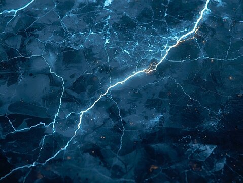 Dynamic electric discharge illuminates dark stormy skies with brilliant lightning strikes