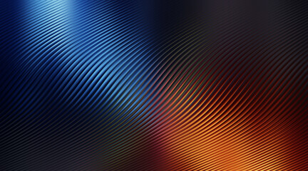 Abstract background with diagonal lines and gradient of blue, orange, and black color combination effect