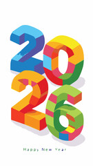 Colorful 2026 Happy New Year Celebration Design