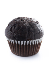 Chocolate muffins isolated on white background