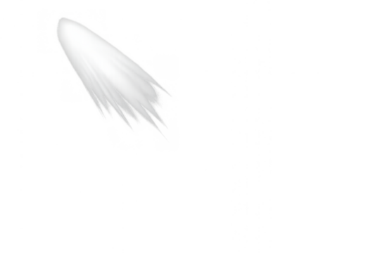 Comet effect creating a white trailing light for digital design. Overlay object with motion blur for various special effects