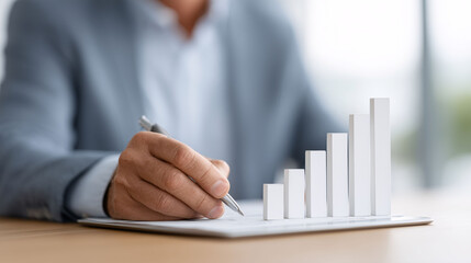 Real estate market growth amid rising interest rates financial analysis office setting professional perspective