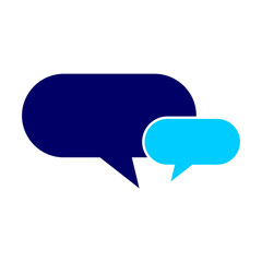Minimalist flat vector conversation blue speech bubble. 